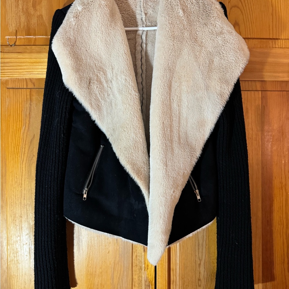 Lush Black and Cream Teddy Jacket